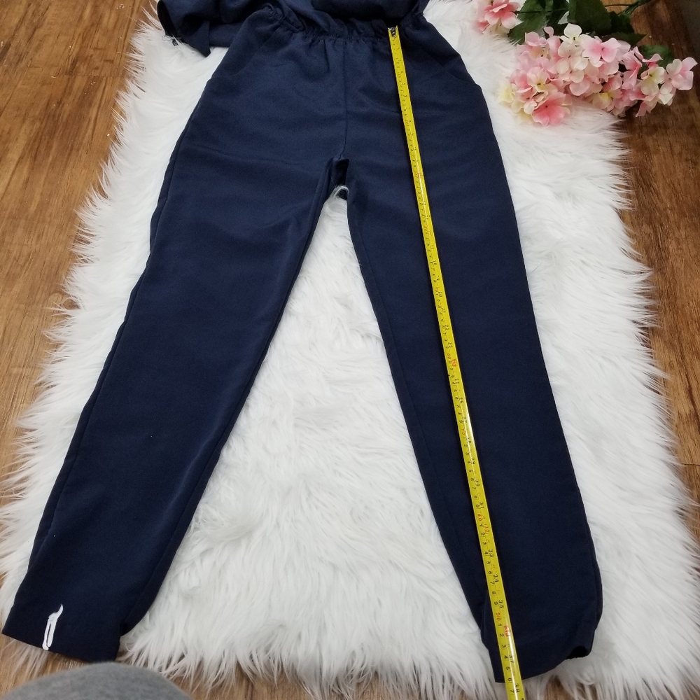 H&M Navy Blue Short Sleeves V Neck   Jumpsuit SIZE 2. - Picture 14 of 16